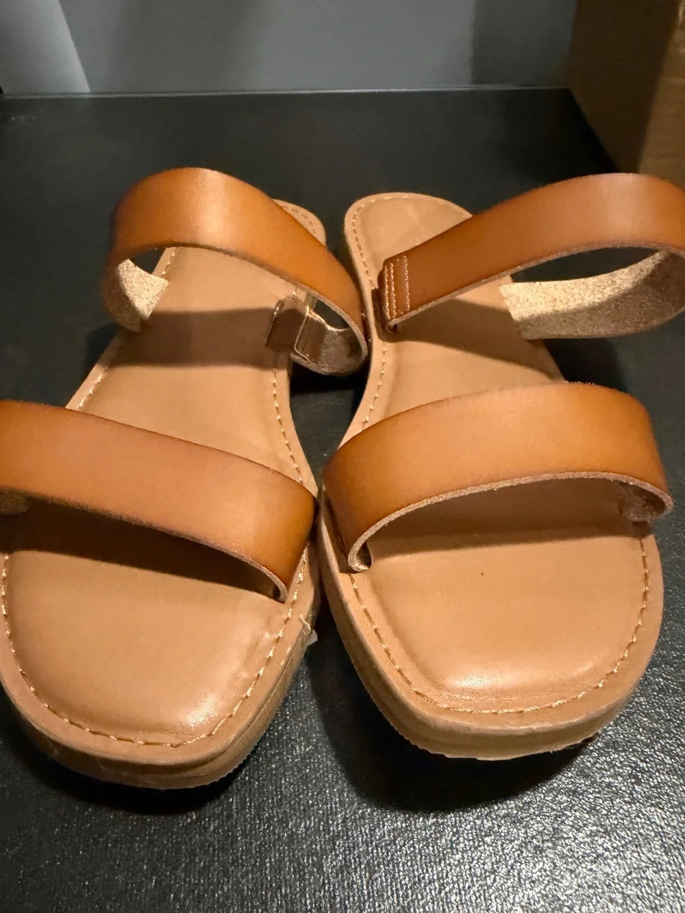 Womens Universal Thread Two Band Sandals - Cognac